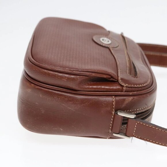 GUCCI Shoulder Bag Leather Brown Silver Auth - Picture 3 of 15